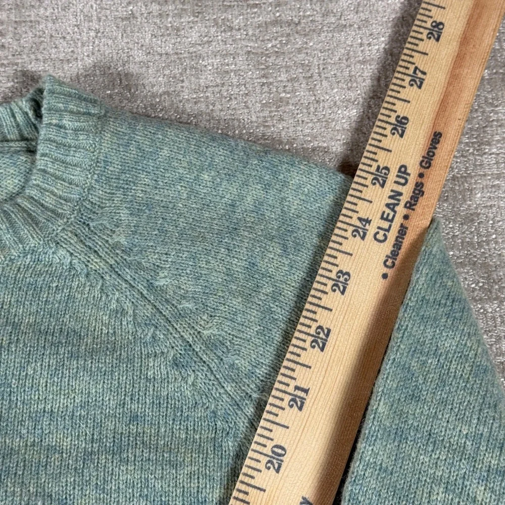 NEW J.CREW Sweater Mens L Blue Lambswool Raglan L/S Crewneck 13529